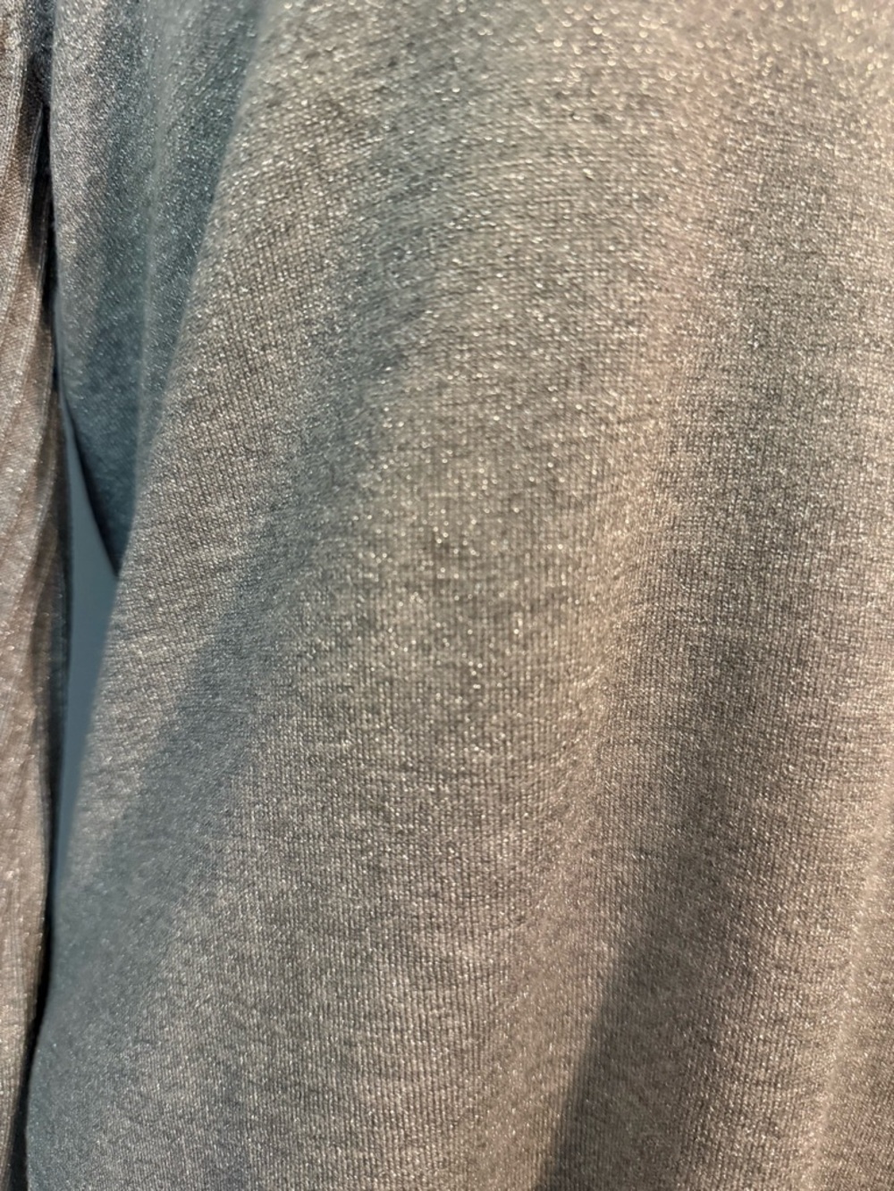 Talbots Gray Ribbed Sleeve Sweatshirt - Picture 3 of 12